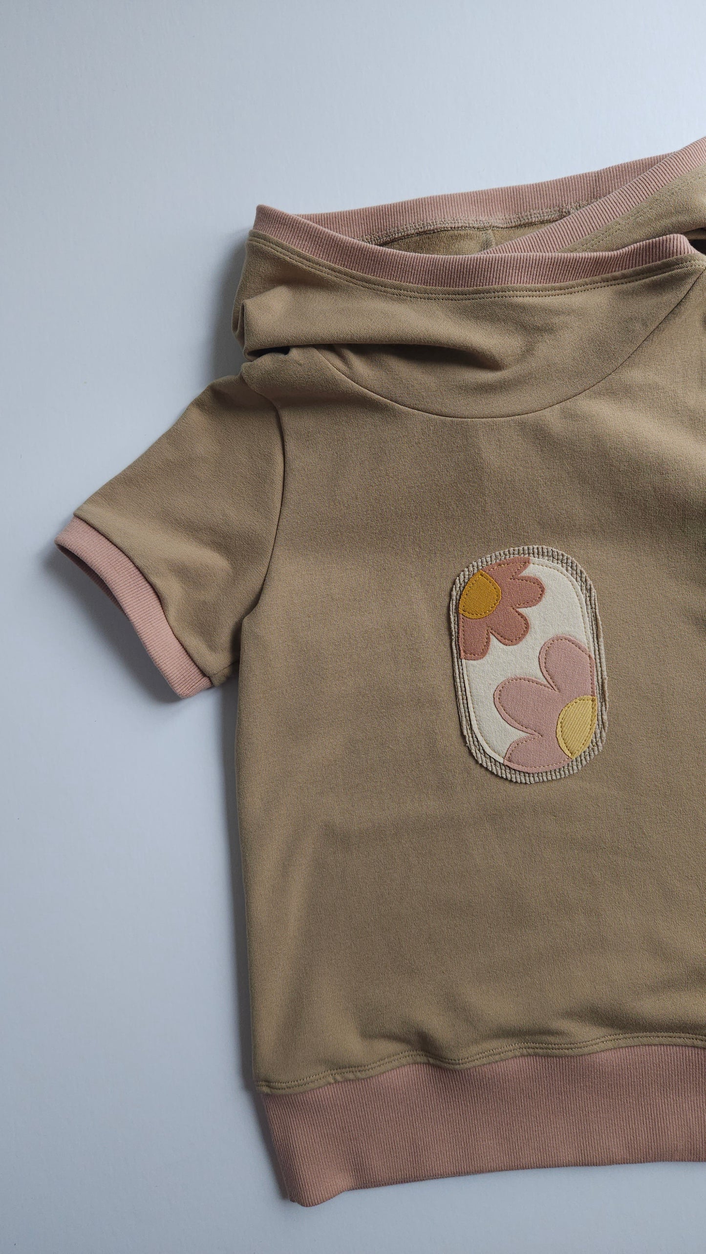 9-12Y FLORAL HOODED TEE- GROW WITH ME HOODED TEE