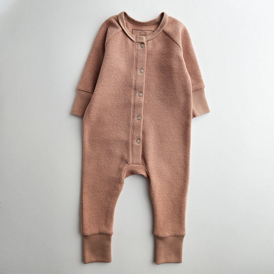 Remi Snap Rompers- Roseclay