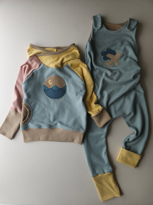 CUSTOM 18M-4T Mountain Hoodie and coordinating 18M-4T Airplane Romper