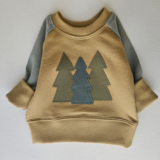 0-6 Months Grow With Me Sweater- Trees