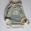 4-7 Years Rainbow Stripe Grow With Me Hoodie