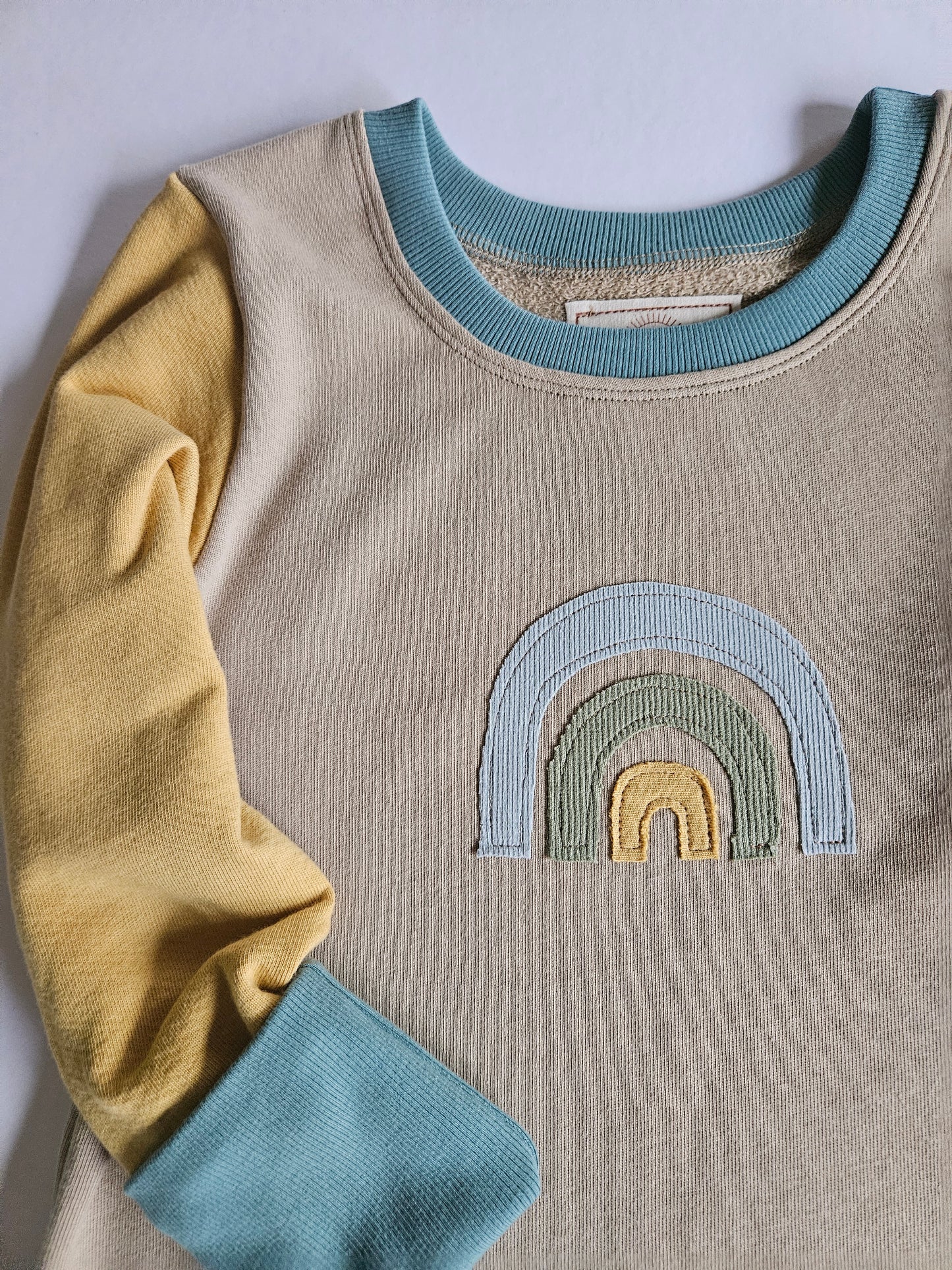 6-9 Years Muted Rainbow Grow With Me Sweater