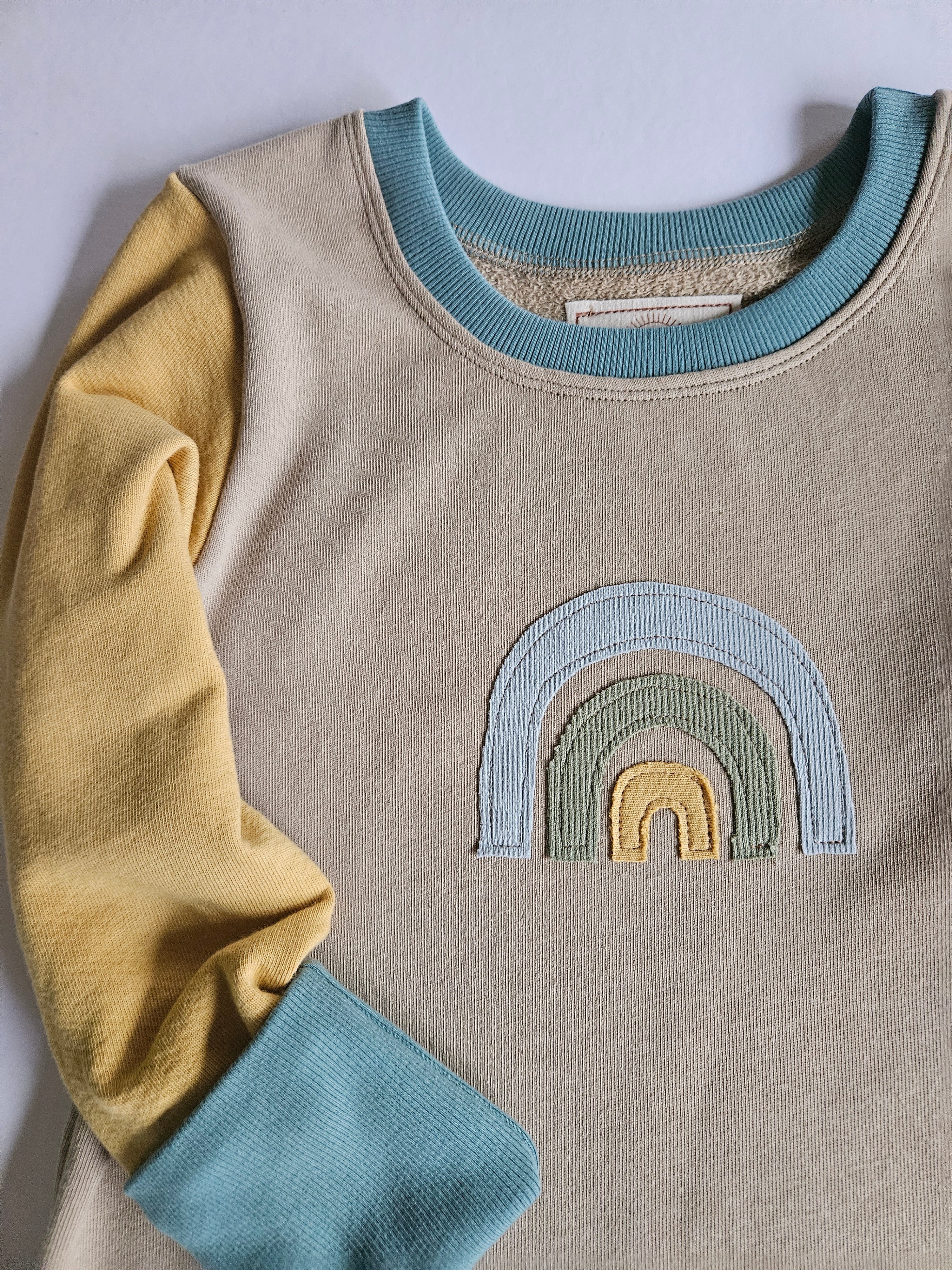 6-9 Years Muted Rainbow Grow With Me Sweater