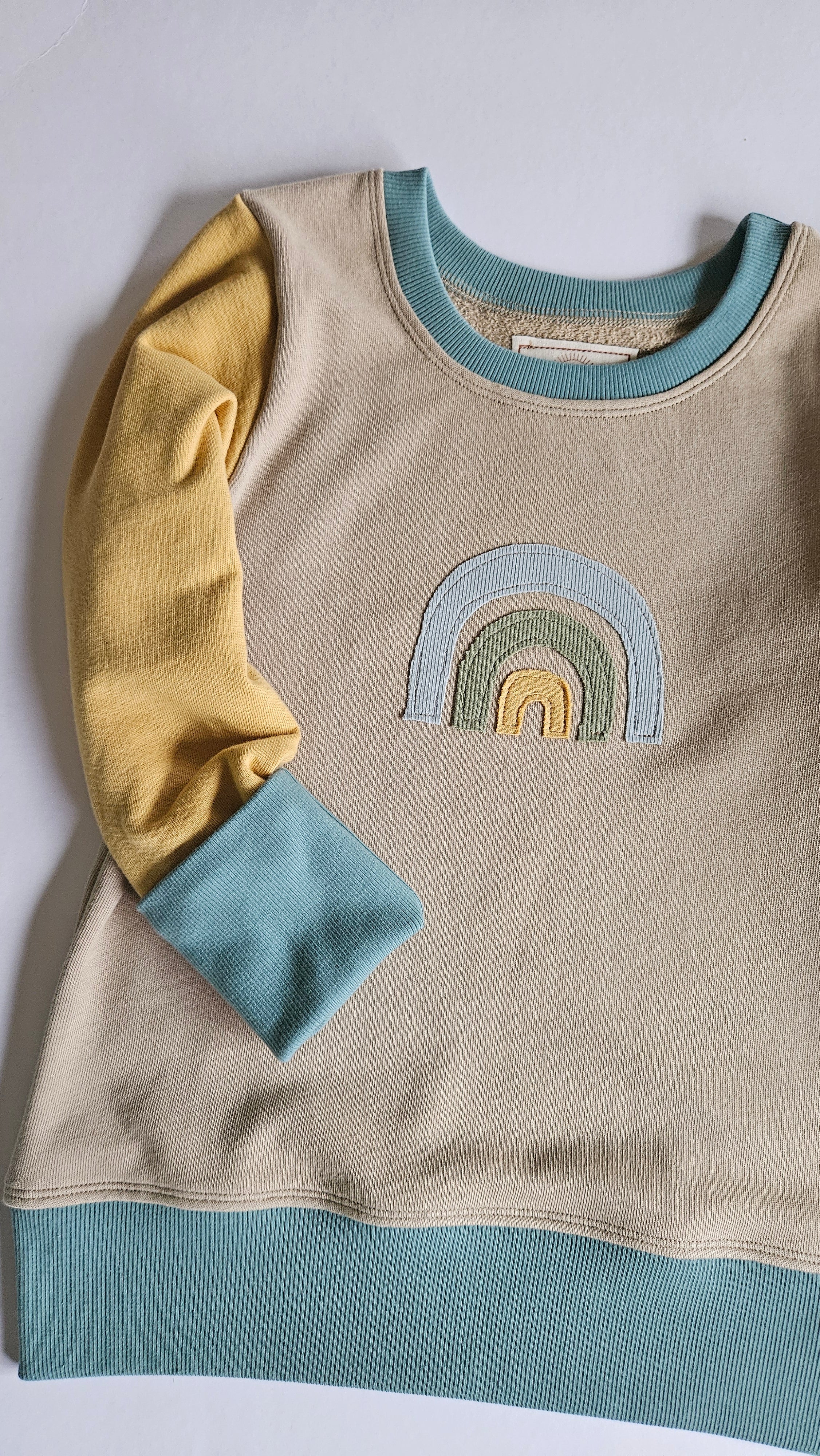 6-9 Years Muted Rainbow Grow With Me Sweater