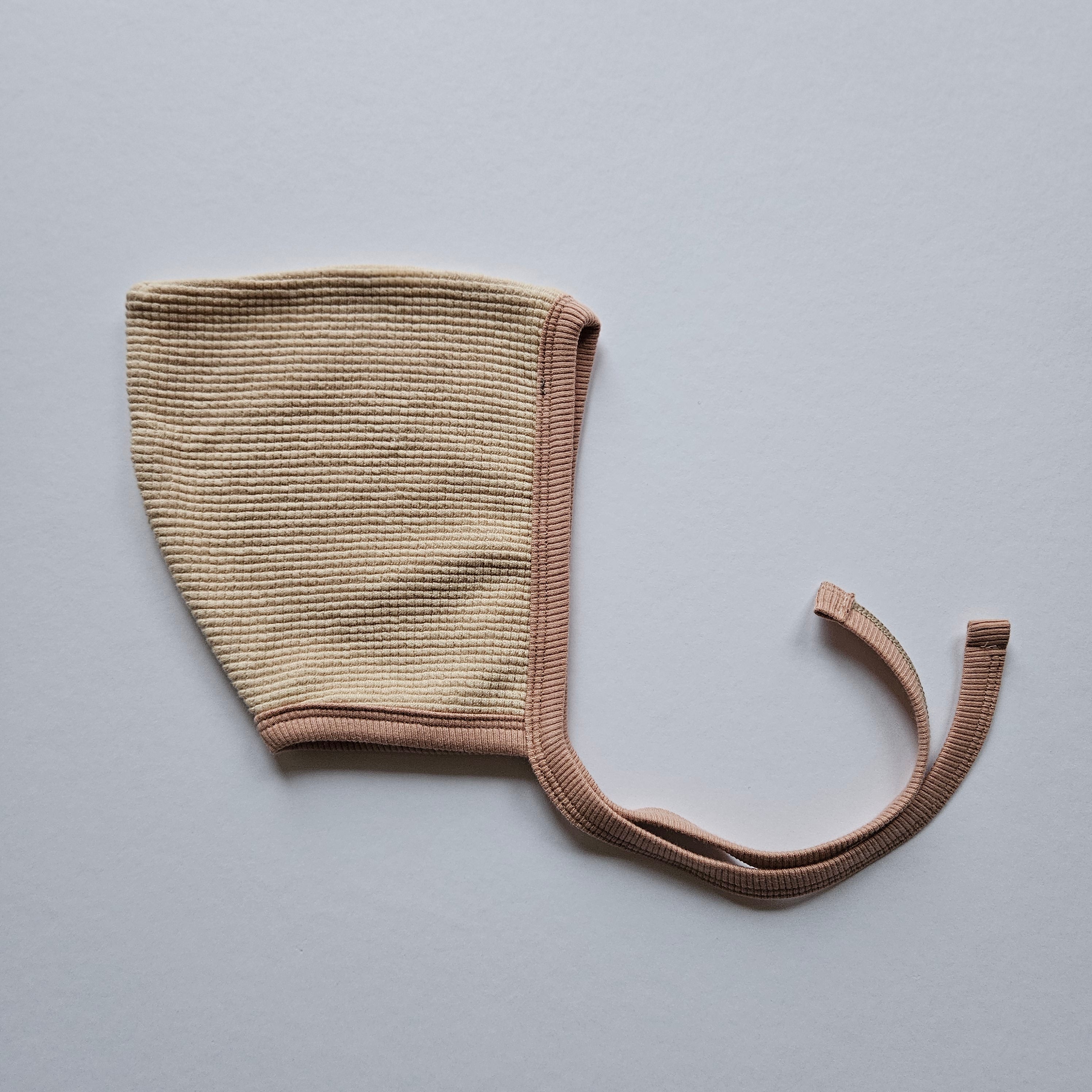 Pixie Bonnet in Oat + Pink Waffle (Multiple Sizes Available)