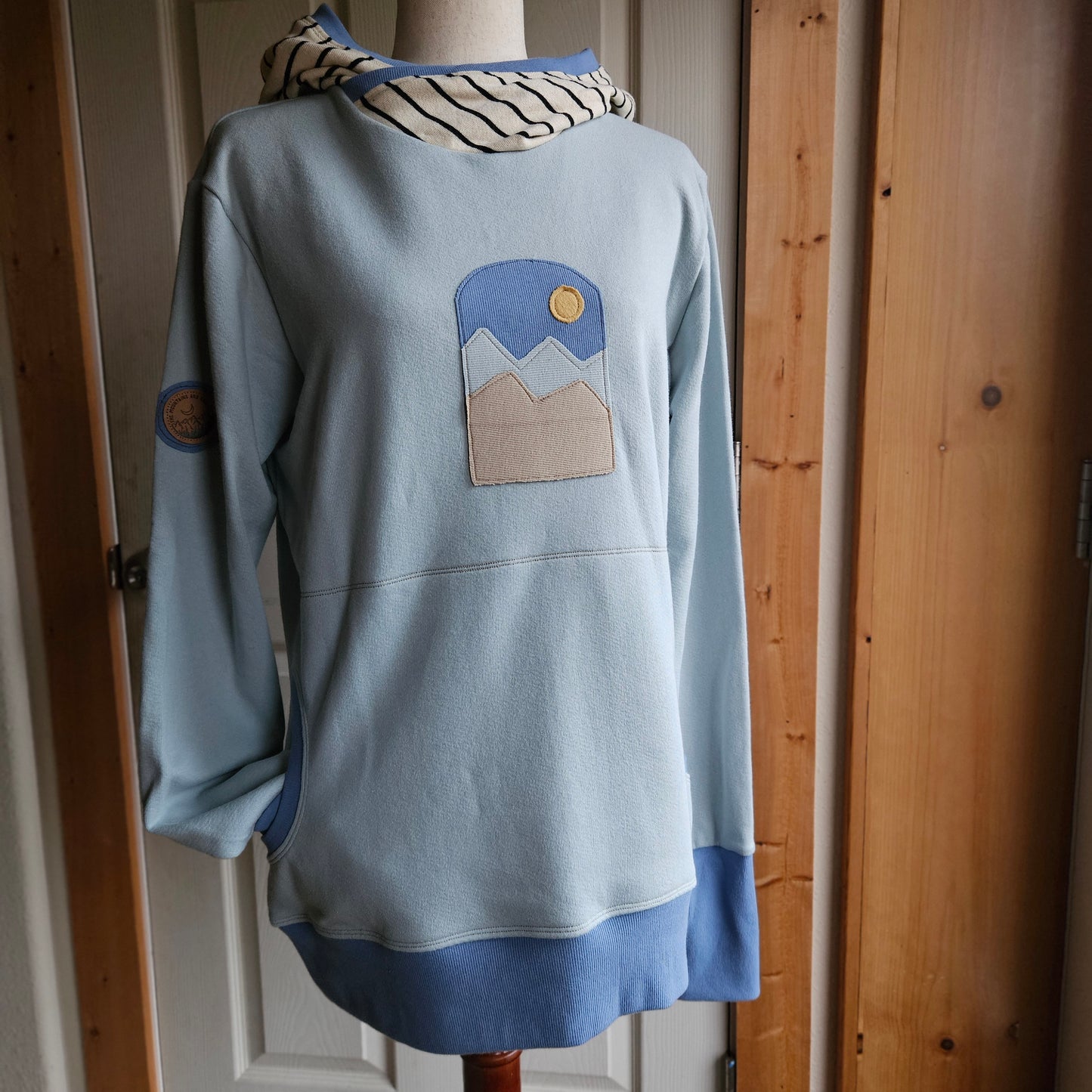 Medium Women's Hoodie- Mountains Blue