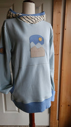 Medium Women's Hoodie- Mountains Blue