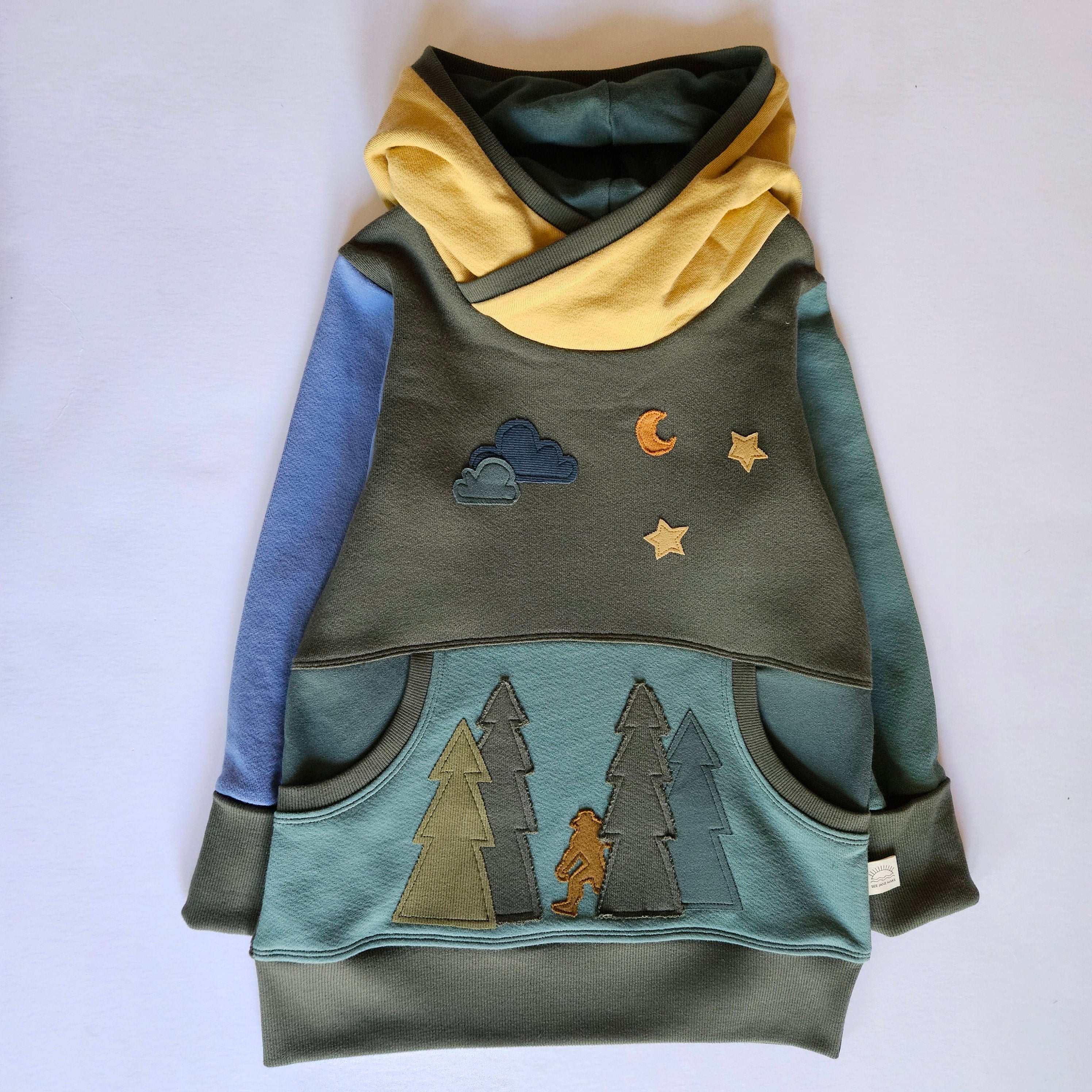 6-9 Years Bigfoot in the Stars Grow With Me Hoodie