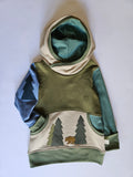 6-9 Years Bear in the Forest Grow With Me Hoodie