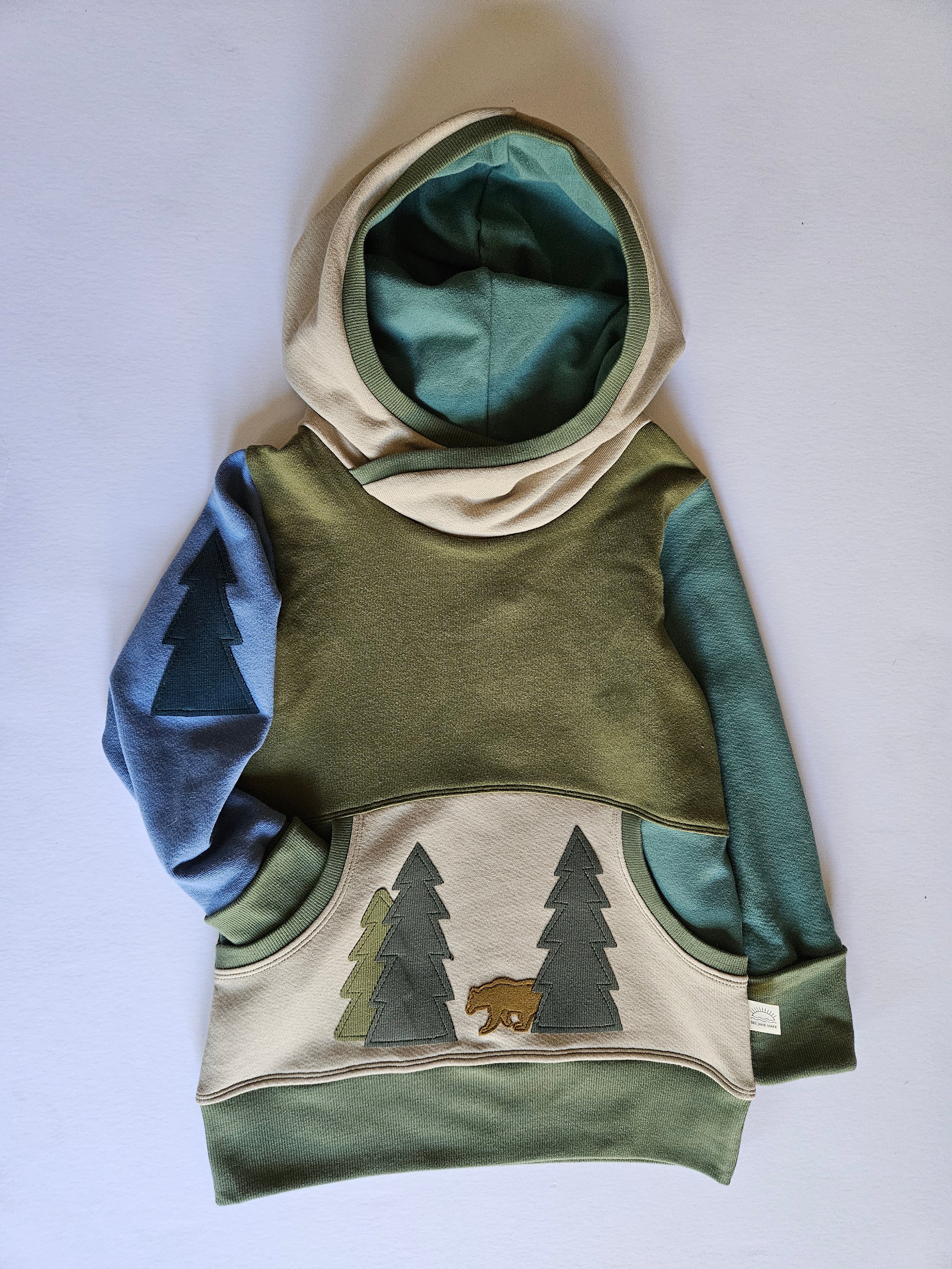 6-9 Years Bear in the Forest Grow With Me Hoodie