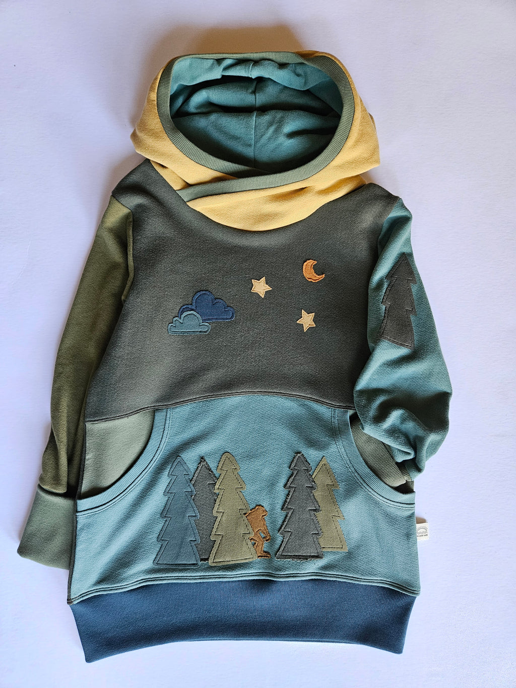 10-14 Years Bigfoot Starry Sky Grow With Me Hoodie