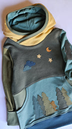 10-14 Years Bigfoot Starry Sky Grow With Me Hoodie