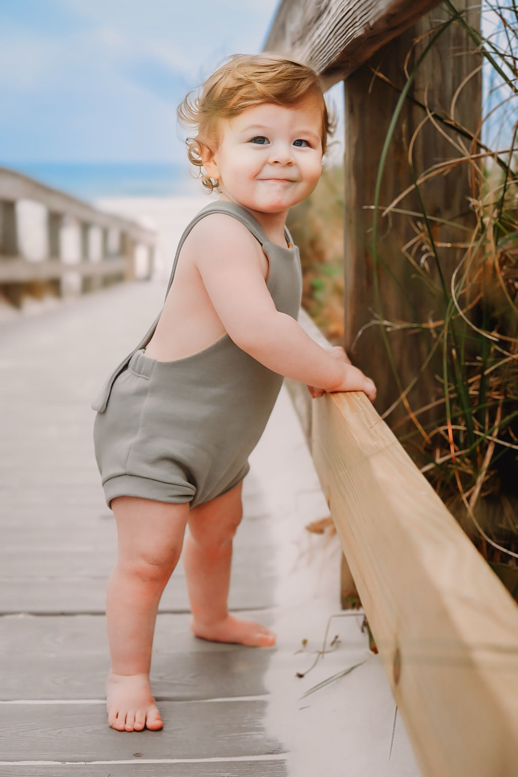 Shortie Overalls in Pistachio