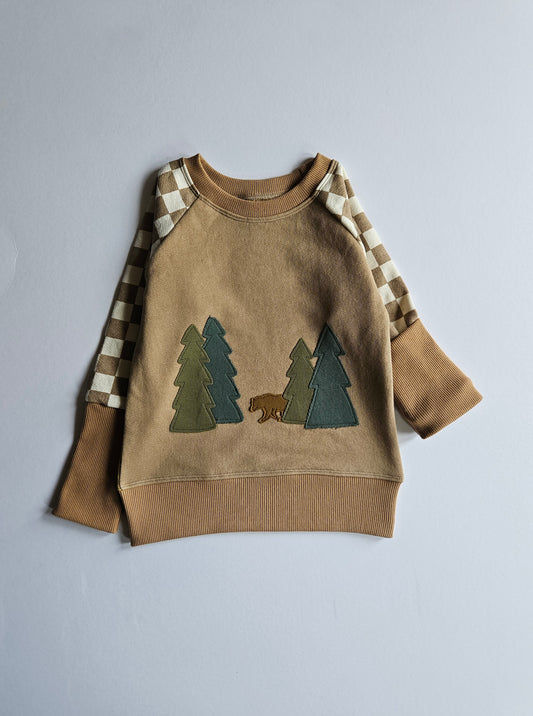 3T- 6 Years Forest Bear Grow With Me Pullover