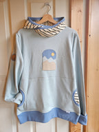 Medium Women's Hoodie- Mountains Blue