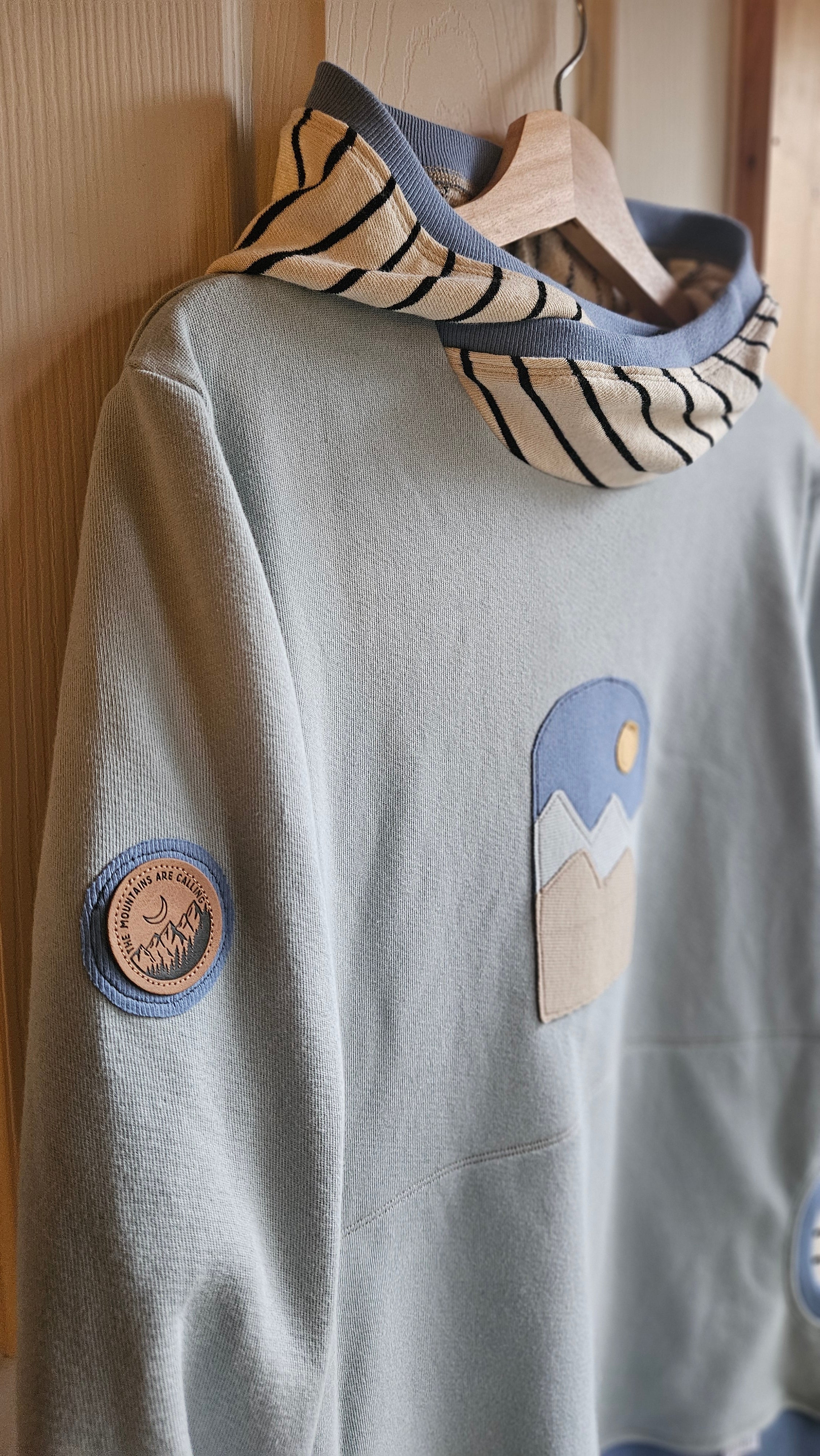 Medium Women's Hoodie- Mountains Blue