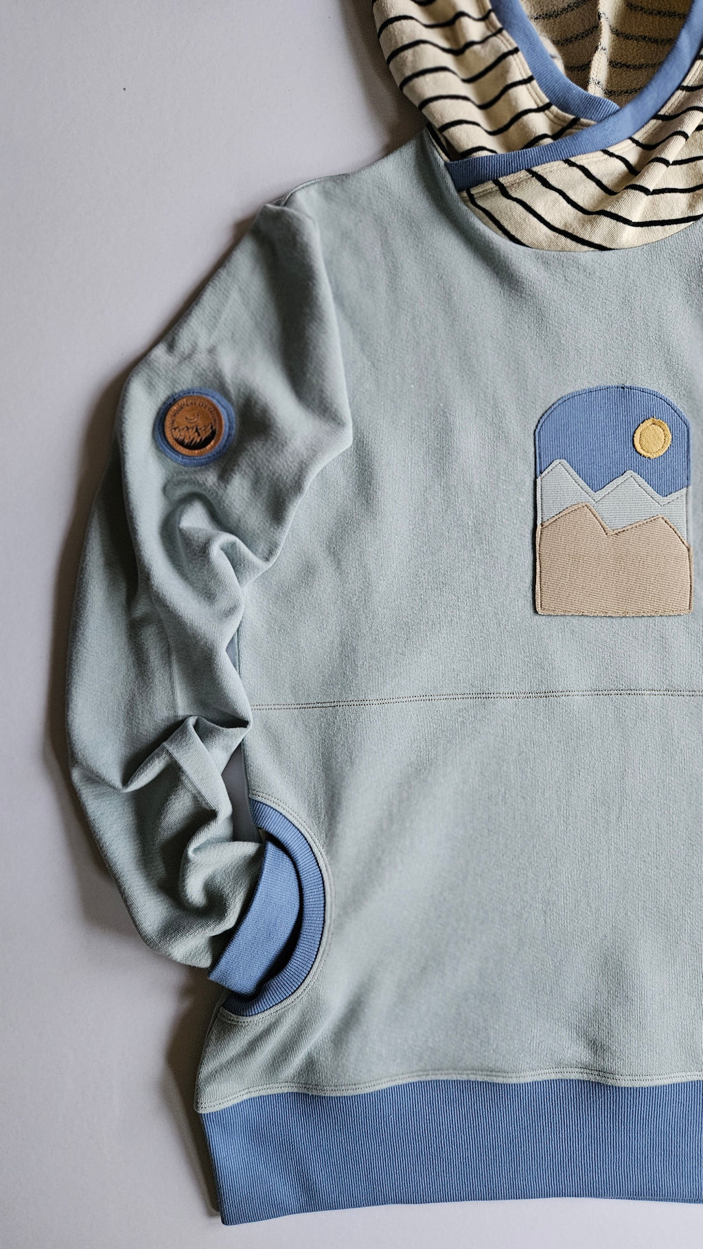 Medium Women's Hoodie- Mountains Blue