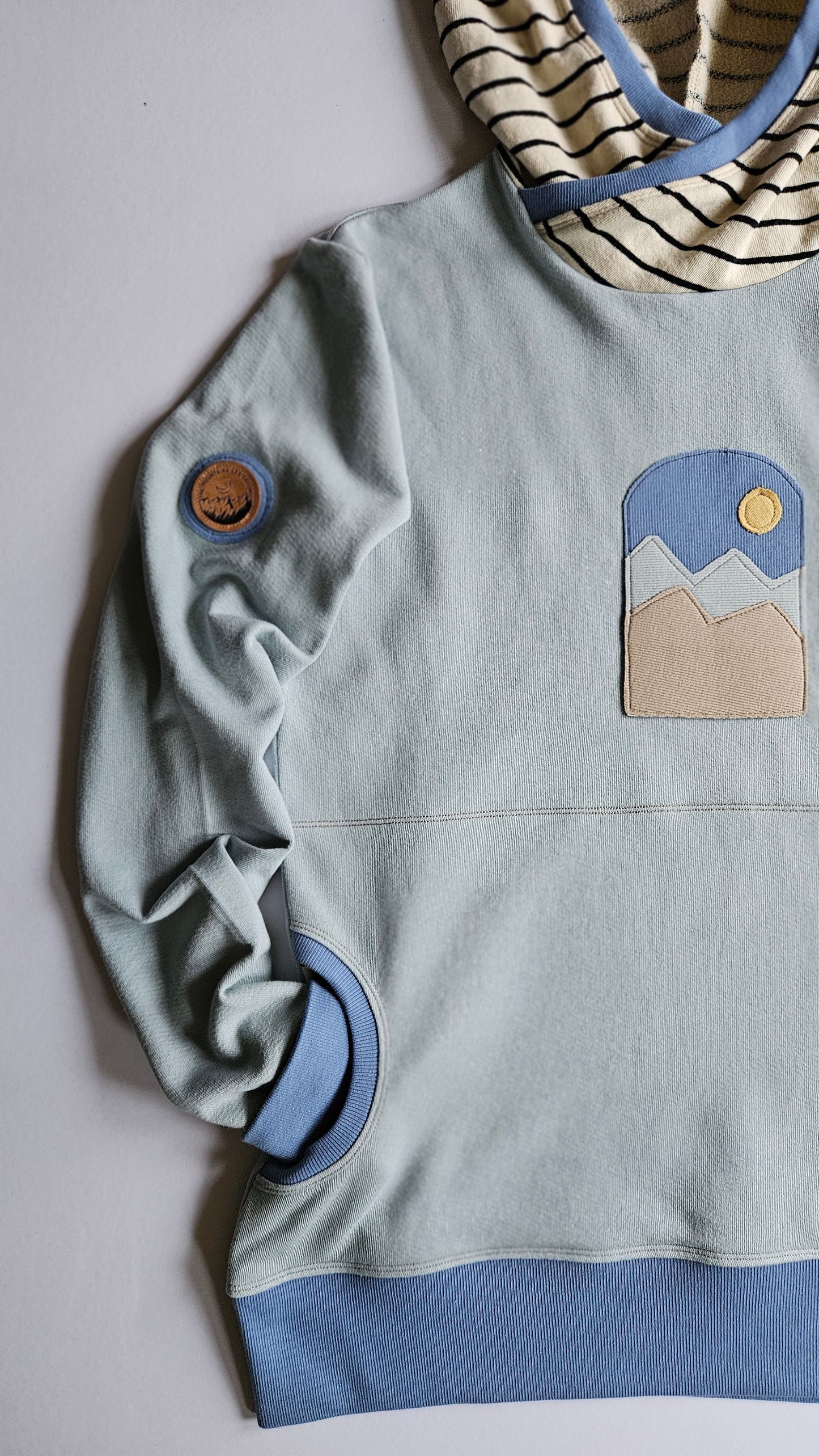 Medium Women's Hoodie- Mountains Blue