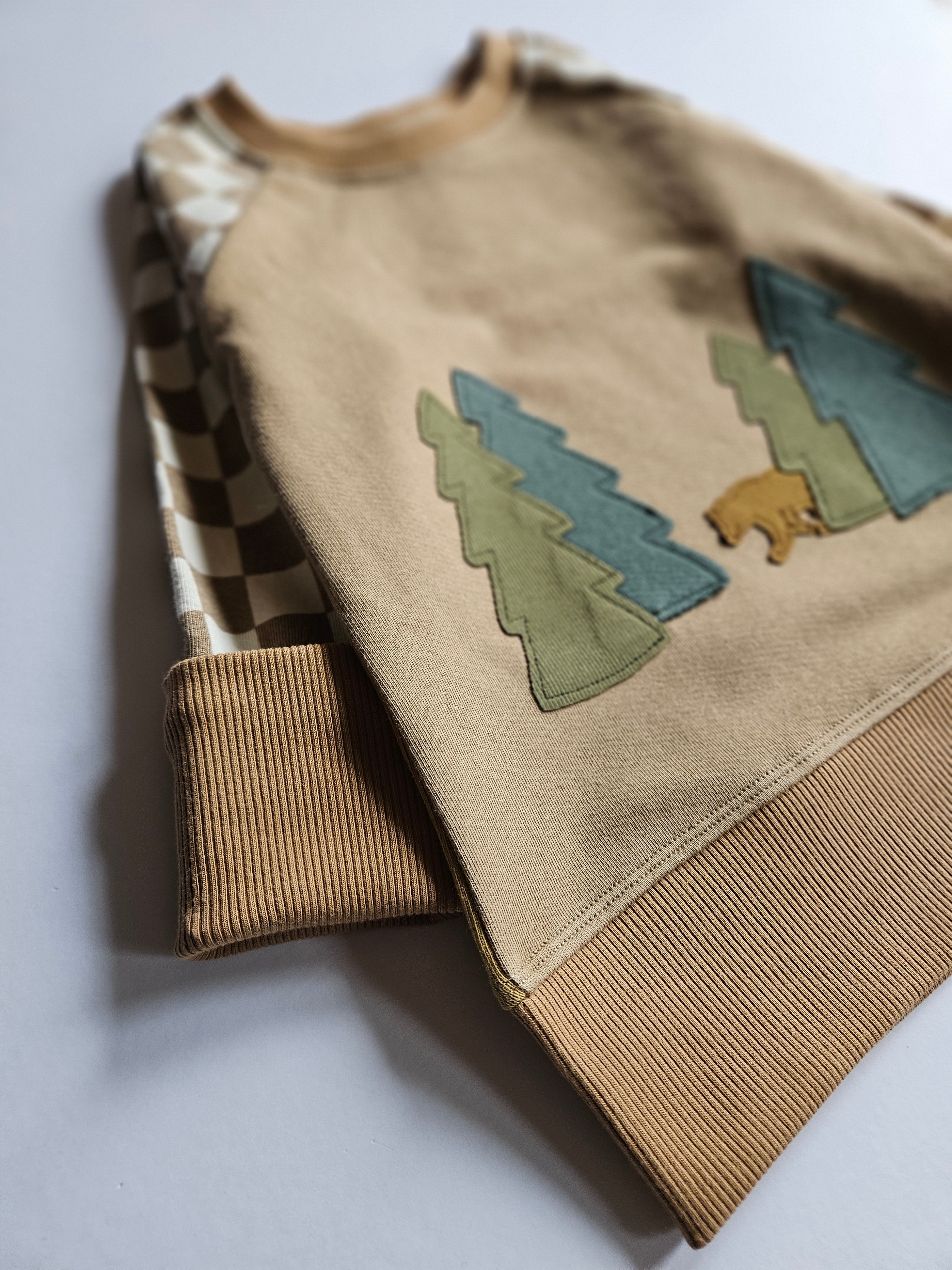 3T- 6 Years Forest Bear Grow With Me Pullover