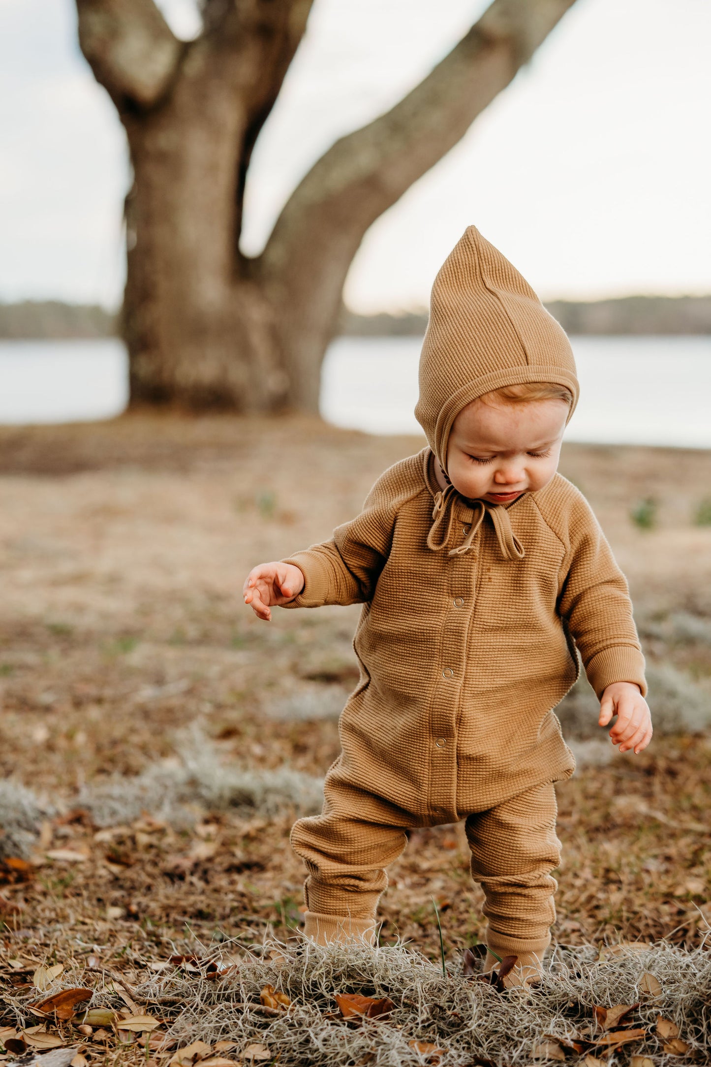 Remi Snap Rompers- Barley