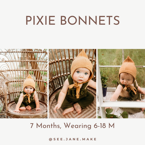 3-5 Years Pixie Bonnet in Sherpa + Sage in Mauve